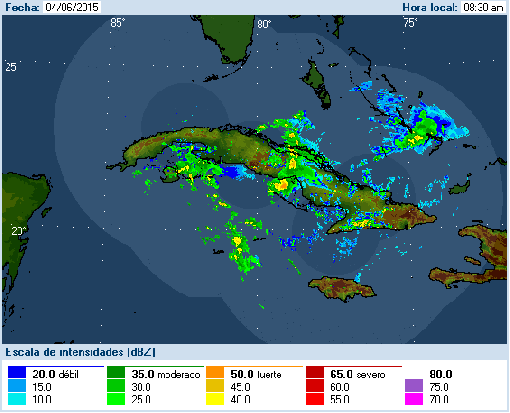 Recent Radar-8:30 am to 9:30 am Jun 4, 2015