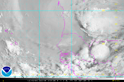 Tropical Disturbance Moving Off the West Coast of Africa - Aug 29, 2016