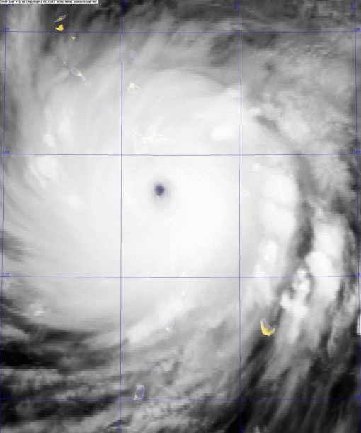 Cat. 5 Hurricane Maria - 10:30, Sep 18, 2017- Eye Over Dominica.